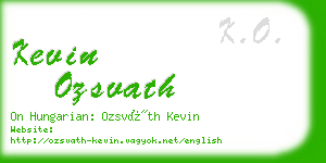 kevin ozsvath business card